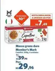 Sam's Club Member's mark - massa grano duro oferta