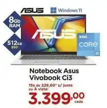 Asus - notebook vivobook ci3
