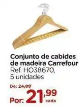 Carrefour Carrefour - conjunto de cabides de madeira oferta