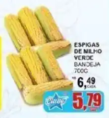 Espigas de milho verde bandeja