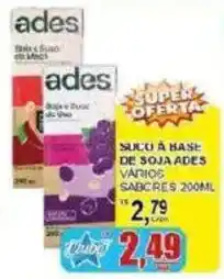 Supermercado Estrela Azul sucu à base de soja ades vários sabores oferta