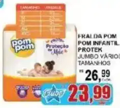 Supermercado Estrela Azul Fralda pom pom infantil protek oferta