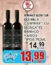 Supermercado Estrela Azul vinho adega do vale cabernet ou moscatel branco vari3 oferta