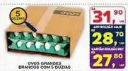 Roldão Ovos grandes brancos com 5 duzias oferta