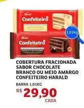 Assaí Atacadista Harald - cobertura fracionada sabor chocolate branco ou meio amargo confeiteiro oferta