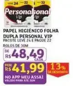 Assaí Atacadista Personal vip - papel higiênico folha dupla oferta