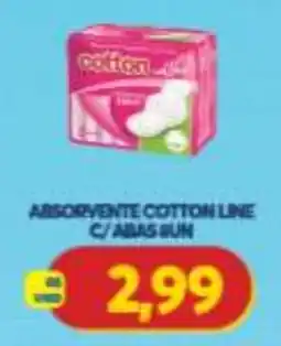 Atacadão Centro Sul absorvente cotton line c/ abas run oferta