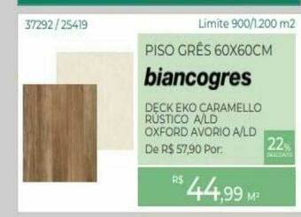 Piso Grês 60x60cm Biancogres