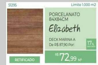 ABC da Construção Porcelanato 84x84cm Elizabeth oferta
