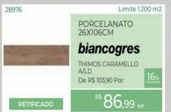 ABC da Construção Porcelanato 26x106cm Biancogres oferta