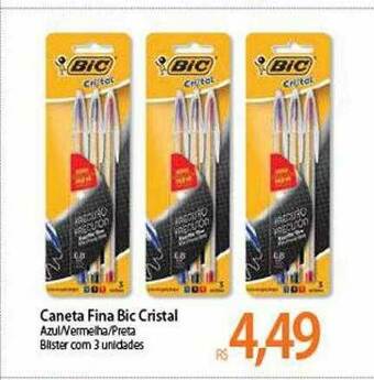 Atacadão Caneta Fina Bic Cristal oferta