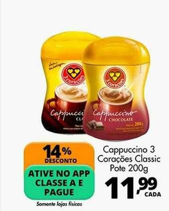 Delta Supermercados Cappuccino 3 Corações Classic oferta