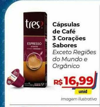 Hiper Moreira Cápsulas De Café 3 Corações Sabores oferta