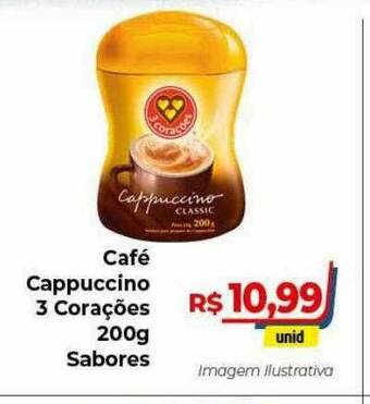 Hiper Moreira Café Cappuccino 3 Corações oferta