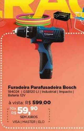 Lojas TaQi Furadeira Parafusadeira Bosch oferta