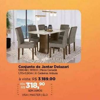 Lojas TaQi Conjunto De Jantar Delazari oferta