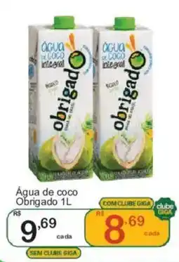Giga Atacado Água de coco obrigado 1l oferta