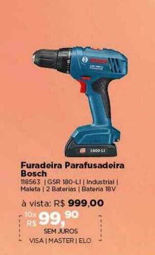 Lojas TaQi Furadeira Parafusadeira Bosch oferta