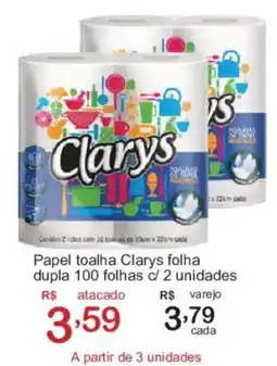 Giga Atacado Papel toalha clarys folha dupla oferta