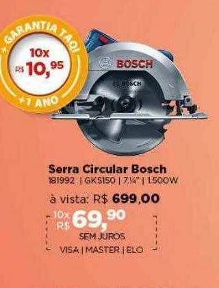 Lojas TaQi Serra Circular Bosch oferta