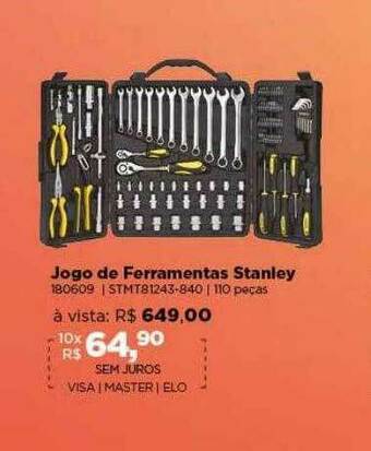 Lojas TaQi Jogo De Ferramentas Stanley oferta