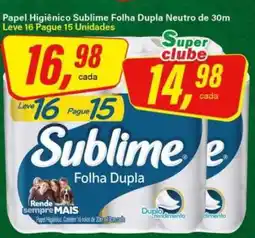 Rede Supermarket Papel Higiênico Sublime Folha Dupla Neutro de 30m oferta