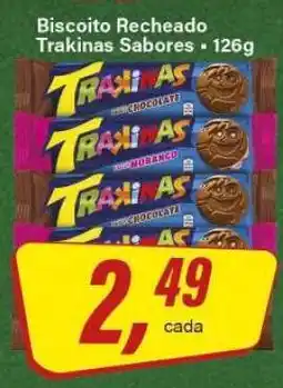 Rede Supermarket Biscoito Recheado Trakinas Sabores oferta