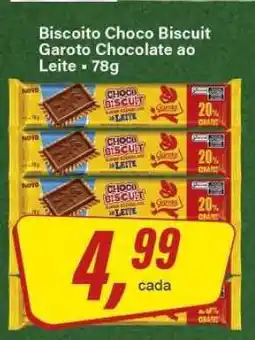 Rede Supermarket Biscoito Choco Biscuit Garoto Chocolate ao Leite - 78g oferta