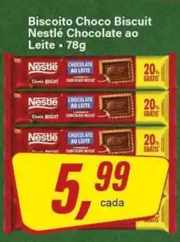 Rede Supermarket Biscoito Choco Biscuit Nestlé Chocolate ao Leite - 78g oferta