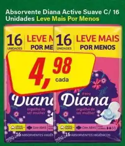 Rede Supermarket Absorvente Diana Active Suave C/ 16 Unidades oferta