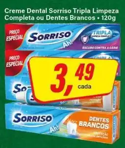 Rede Supermarket Creme Dental Sorriso Tripla Limpeza Completa ou Dentes Brancos oferta