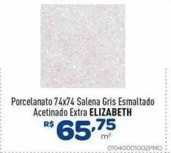 Porcelanato 74x74 Salena Gris Esmaltado Acetinado Extra Elizabeth
