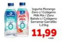 Shibata Supermercados logurte Morango Zero c/ Colágeno Milk Mix / Zero Batido c/ Colágeno Serramar Garrafa oferta