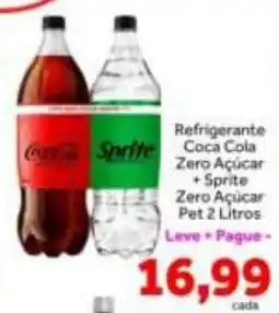 Shibata Supermercados Refrigerante Coca Cola Zero Açúcar + Sprite Zero Açúcar oferta