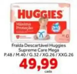 Shibata Supermercados Fralda Descartável Huggies Supreme Care Mega oferta