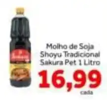 Shibata Supermercados Molho de Soja Shoyu Tradicional Sakura Pet oferta