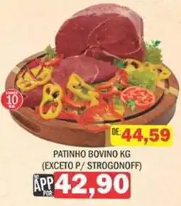 Supermercados Mendonça Patinho bovino kg oferta