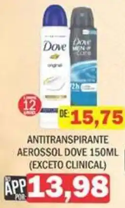 Supermercados Mendonça Antitranspirante aerossol dove 150ml oferta
