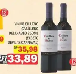 Supermercados Mendonça vinho chileno casillero del diablo oferta