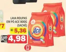Supermercados Mendonça lava roupas em pó ace 800g (sachê) oferta
