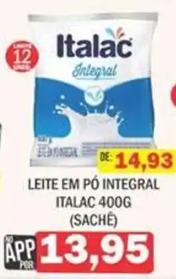 Supermercados Mendonça Leite em pó integral italac 400g (sachê) oferta