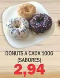 Supermercados Mendonça Donuts a cada 100g (sabores) oferta