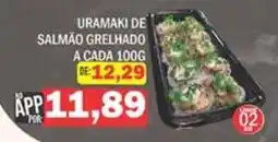 Supermercados Mendonça Uramaki de salmão grelhado oferta