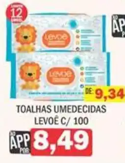 Supermercados Mendonça toalhas umedecidas leveô c/ 100 oferta