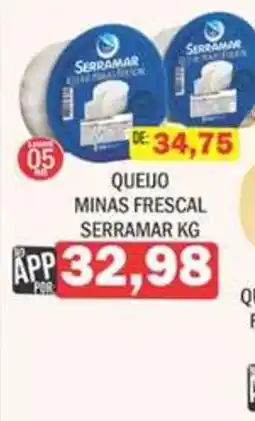 Supermercados Mendonça Queijo minas frescal serramar kg oferta
