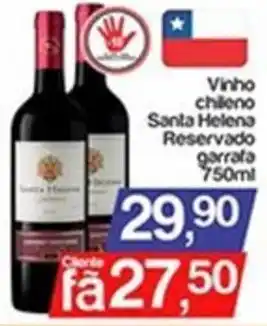 Vinho chileno santa helena reservado