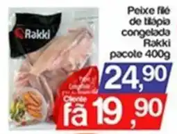 Supermercados Gricki Peixe filé de tilápia congelada Rakki oferta