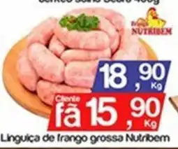 Supermercados Gricki Linguiça de frango grossa nutribem oferta