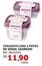 Assaí Atacadista Sanremo - conjunto com 3 potes de 800ml oferta