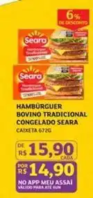 Assaí Atacadista Seara - hambúrguer bovino tradicional congelado oferta